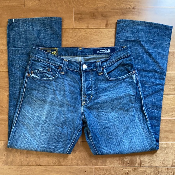 Rock & Republic Jeans Mens Relaxed Fit Sz 34 - Picture 3 of 8